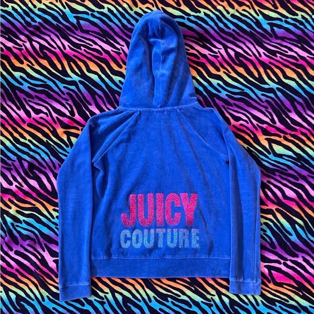 Y2k Vintage Mcbling Juicy Couture Blue Hoodie with Pink Logo